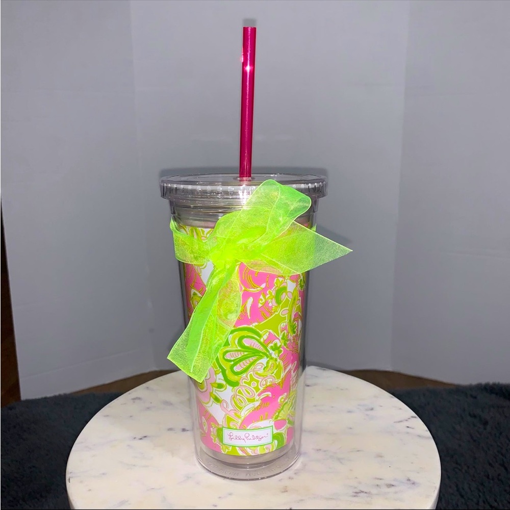 Lilly Pulitzer Tumbler Cup with Straw